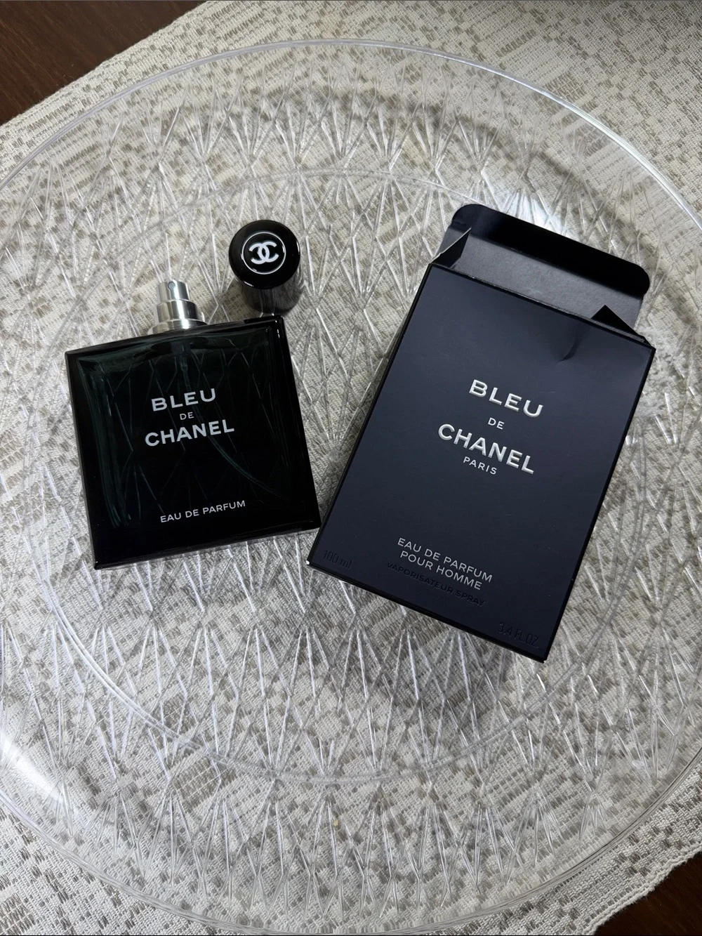 EMPTY Bottle of CHANEL Bleu de Chanel Eau de Parfum in Black
